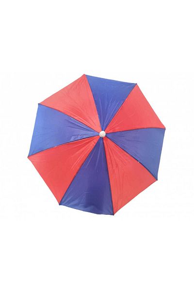 SDX Market Mini Red-Blue Umbrella with head attachment, rain or sun protection