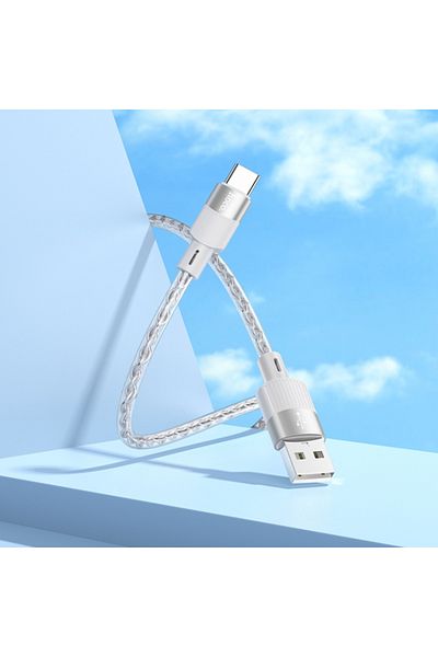 REDz Accessories Hoco X99 Data Cable, USB to Type-C, Compatible with iPhone 15/16 and Android, Fast 3A, White