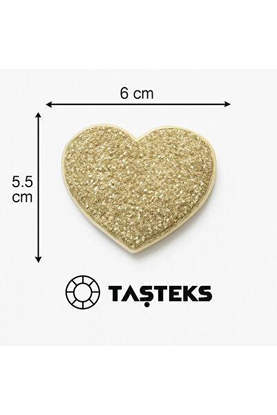 Taşteks Ütülenebilen veya Sticker Olarak Kullanılabilen Altın Simli Kabarık K...