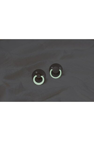 Bibs Suzeta fosforescenta Colour GLOW Latex Dark Oak, tetina rotunda, 0 luni +