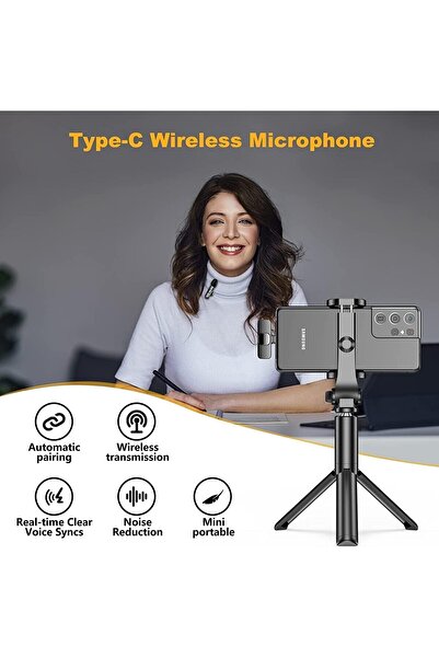 Generic NEW Type-C wireless microphone, wireless clip-on microphone, C-type video recording microphone, wire