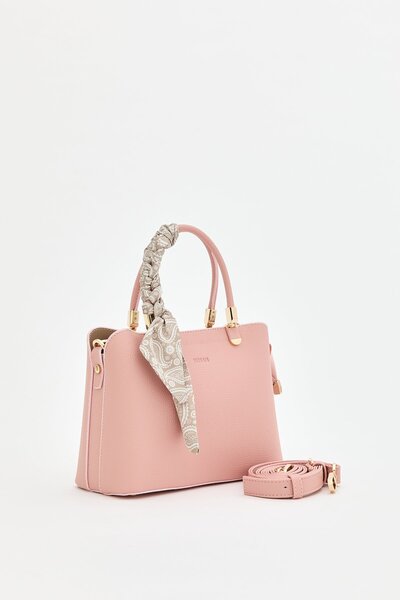 Nihan Fularlı Tote Çanta Pudra