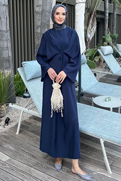 demet's collection DİDEM Kruvaze Bağcık Detaylı Elbise