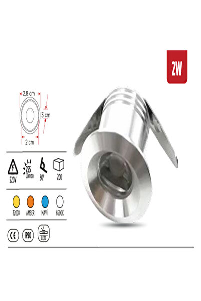 YCL Spot LED Krom C 303 2W COB– Renk Seçenekli Sıva Altı Mini Aydınlatma