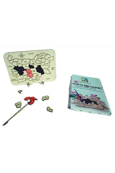 OEM Montessori Puzzle, Map of Bulgaria, The 28 Provinces, wood, 29 pieces