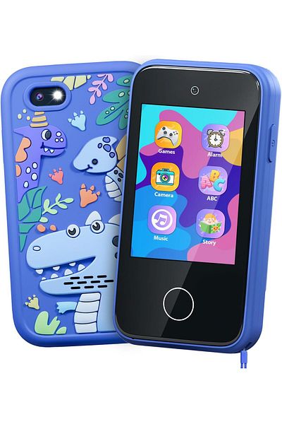 ERTYU Kids Smart Phone Toys for Boys Ages 3-7 with Dual Camera - Toddler Phone Toys with Learning Ga