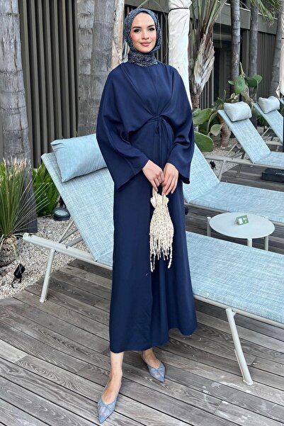 demet's collection DİDEM Kruvaze Bağcık Detaylı Elbise