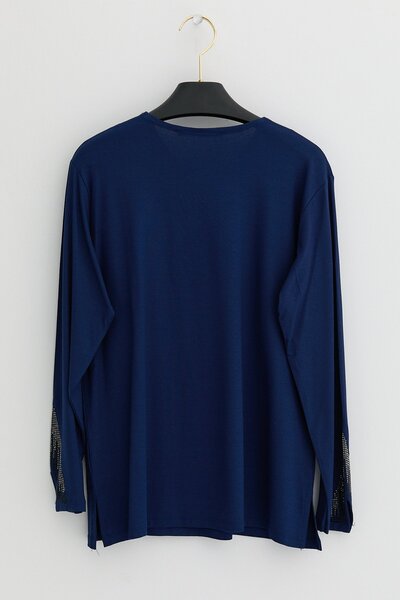 Nihan Büyük Beden Penye Bluz Saks