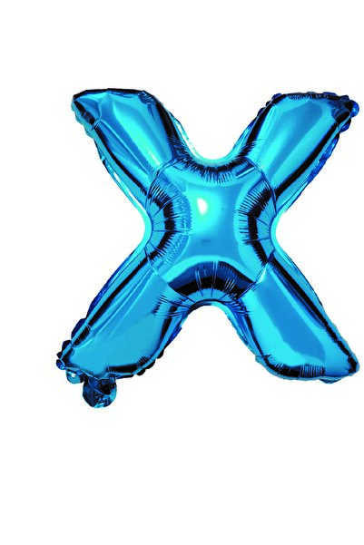 SDX Market Balon folie metalizată albastră, Mirific Party, Litera X, 40 cm