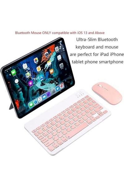 Shopi Ultra-Slim Bluetooth Keyboard and Mouse Combo Rechargeable Portable Wireless Keyboard Mouse Set