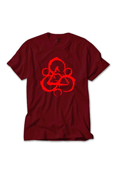 Megstill Tricou colorat cu logo Coheed and Cambria, culoare roșie, mărimea M