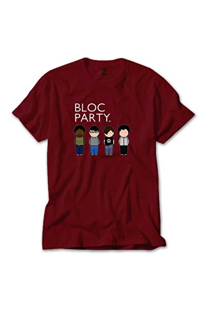 CrowsGate Tricou colorat Bloc Party Group, culoare roșie, mărimea M