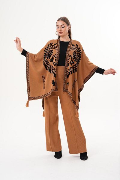 badibadii Women's Shawl Scarf Tassel Soft Winter Shawl Casual Knitwear Textured Woven Norgard