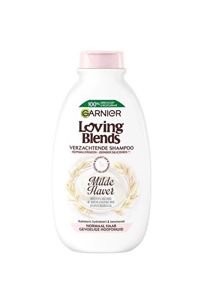 Garnier Șampon Loving Blends, cremă de orez și lapte de ovăz, păr normal, scalp sensibil, hipoalergenic