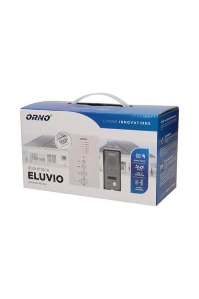 Orno Interfon for a Family ELUVIO OR-DOM-RE-914/W, Automatic Gate Control, Ultra-Slim, White/Black