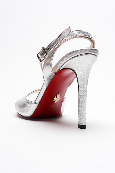 Ayakkabı Ateşi Women's Thin Band Back Helmet Heeled Shoes Livora Silver Sultan