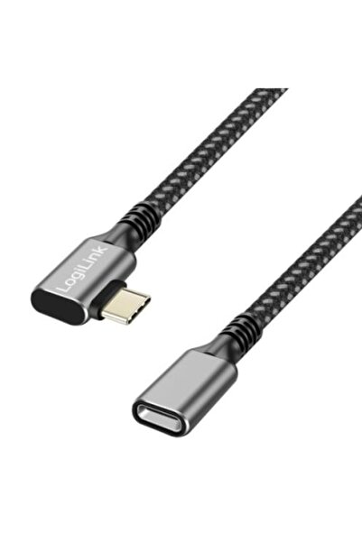 LogiLink Cablu de date CUA0112, USB-C mascul - USB-C mamă, 2m (Negru/Gri)