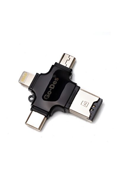 Go-Des قارئ بطاقات خارجي متعدد الوظائف من Earldom الكل في واحد باللون الأسود/الفضي