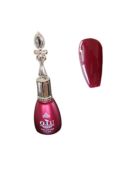 OLU NAİL Kalıcı Oje 15ml - Işıltılı Şarap Kırmızı - UV/LED Jel Tırnak Cilası