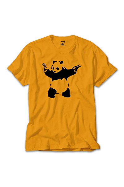 CrowsGate Panda Guns Šarena majica Žuta boja Veličina XS