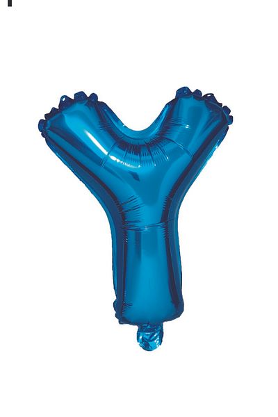 SDX Market Blue Metallic Foil Balloon, Mirific Party, Letter Y, 40 cm