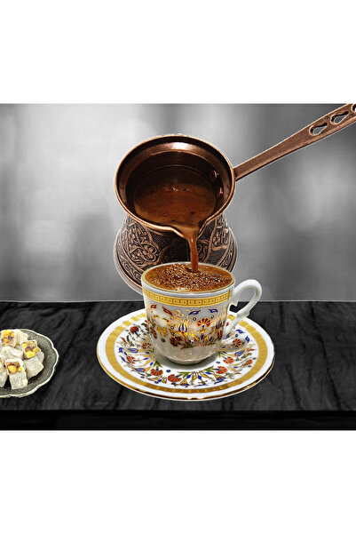 Armada Çini Ar 683 Tulip Carnation Gold Gilded 2-Piece Cup Set