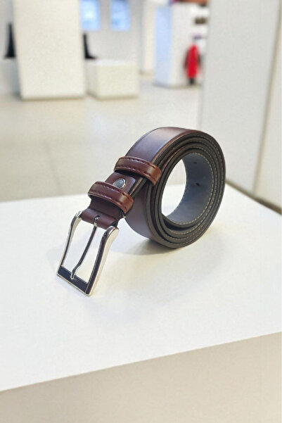 PAPATAY 3864 - 3 cm Old Money Stitched Faux Leather Men's Belt
