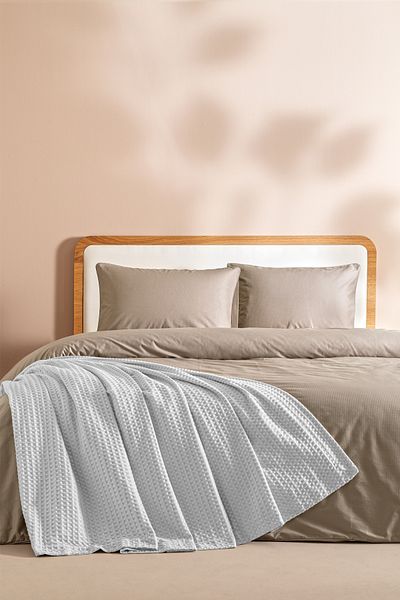 Penelope 100% Cotton Double Pique 220X240 cm Gray - Lia Series