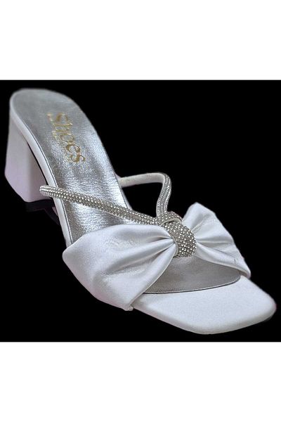 Best Group New Season Low Heeled Satin Stone Slippers