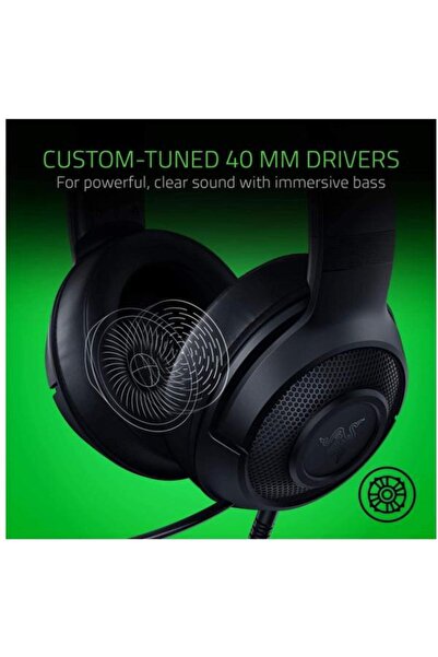 RAZER Căști de gaming Kraken X Lite, microfon (negru)