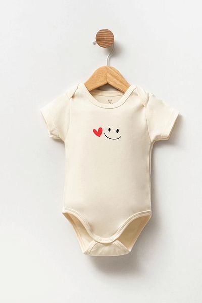 Naive Baby 100% Cotton Baby Bodysuit - Smile Bodysuit - Baby Bodysuit Badi - Written Bodysuit