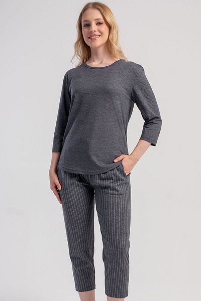 VİENETTA Cotton Women's 3/4 Sleeve 7/8 Length Pajama Set, 503102