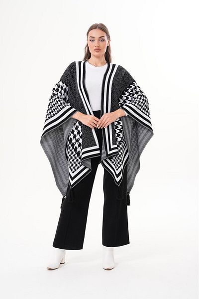 badibadii Women's Shawl Scarf Tassel Soft Winter Shawl Casual Knitwear Textured Woven