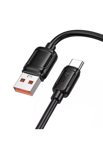 REDz Accessories Hoco X115 Data Cable, USB to Type-C, Compatible with iPhone 15/16 and Android, Fast 100W, Black