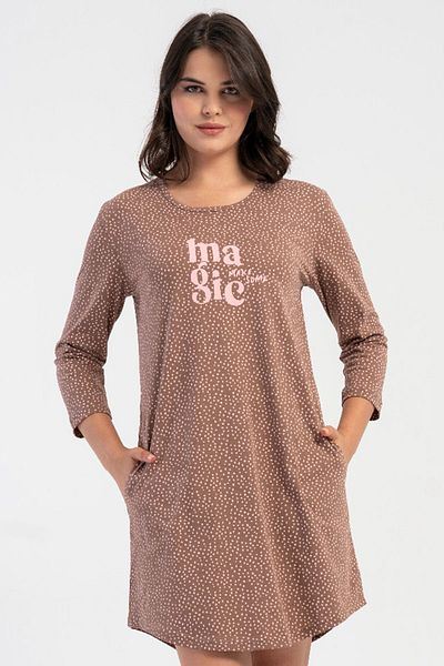 VİENETTA Cotton Women's 7/8 Sleeve Nightgown, 503355
