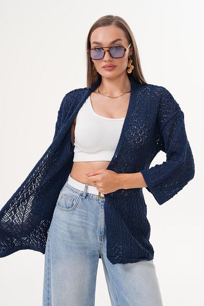 ŞİMAL Women's Open Front Thin Knitted Cardigan 255199 -