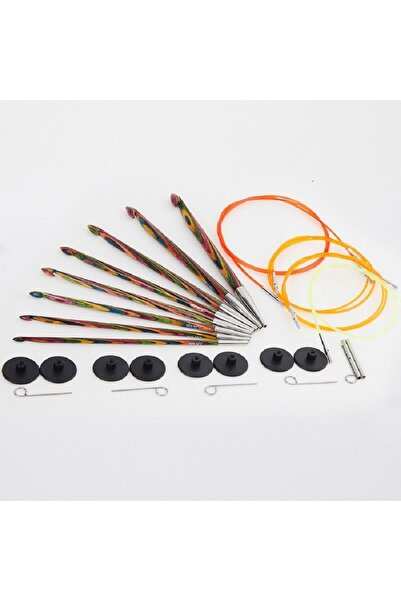 balım hobi evi Set de croșetat tunisien înlocuibil Knitpro Symfonie - 20735 + indicator pentru frigărui din lemn