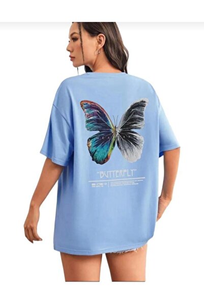 KOZİA OUTDOORS tricou de damă cu imprimeu fluturi și guler rotund