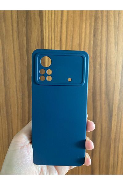 Newon Poco X4 Pro 5g Compatible Velour Premium Silicone Phone Case (Dark Navy Blue)