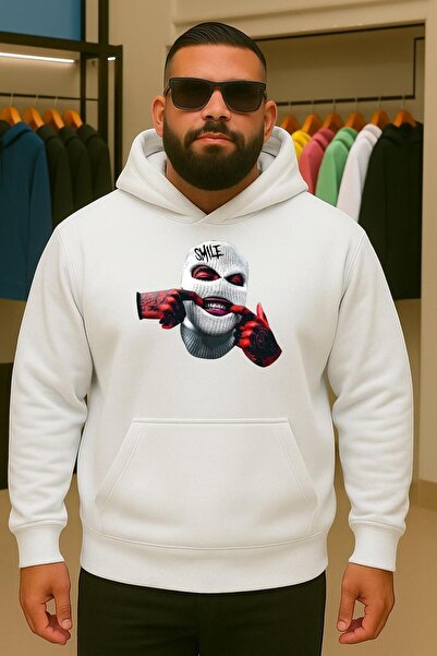 BENROMA 3 Yarn Combed Cotton Mask Printed Large Size Sweatshirt