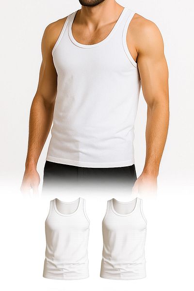 DAYCO Premium Men's Bamboo Undershirt White Color Double Pack