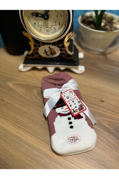 ÜNLÜ ÇORAP Women's New Year's Thermal Booties Socks