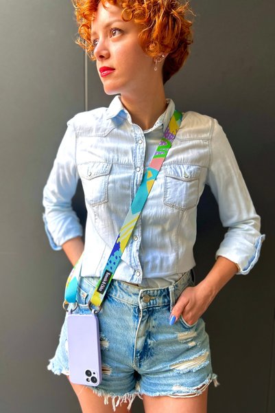 Bonnie&Chico iPhone Xr Compatible Phone Case Cross-Mounted Length Adjustable Jackie with Phone Strap