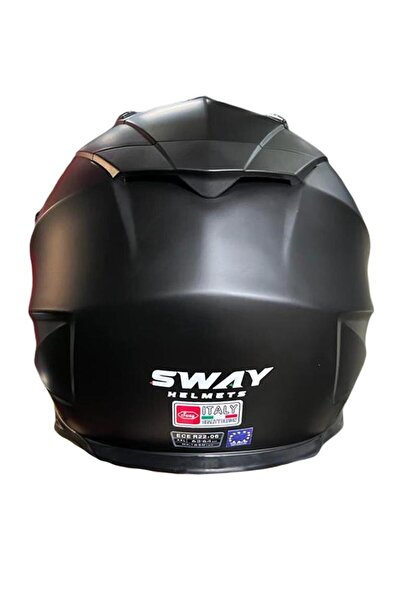 Sway X60 Solid Full Face Enduro Touring Adventure Kapalı Motosiklet Kaskı L Beden Siyah