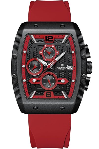 Naviforce Analog Kırmızı Silikon Kayışlı Kol Saati