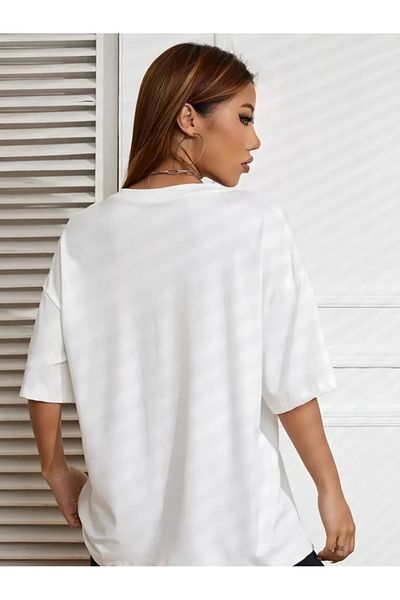 FUFLUNS Unisex Back to School Basic Oversize Circleneck Tshirt