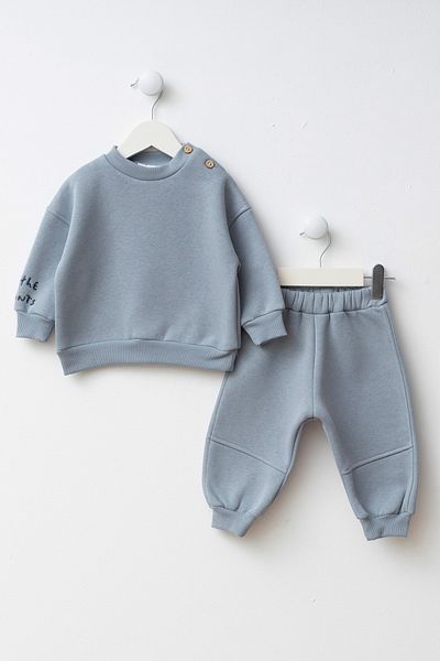 Minipodyum Embroidery Detailed Baby Boy Top and Bottom Tracksuit Set
