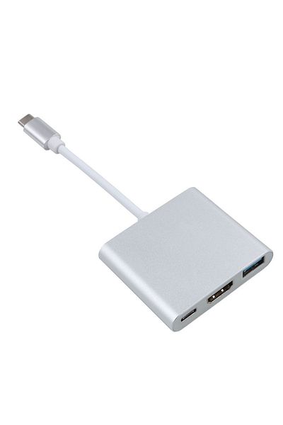 HOPE R Hub Thunderbolt 3 in 1, Convertor USB 3.1 Type C la HDMI 4K, USB 3.0 si USB Type C, HOPE R