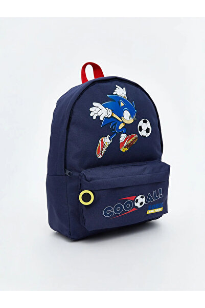 LC Waikiki LCW ACCESSORIES Синій шкільний рюкзак для хлопчиків з принтом Sonic