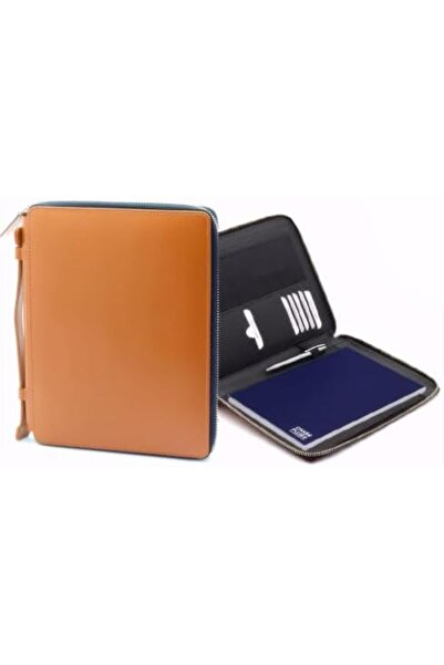 chase plus Leather Portfolio Padfolio with Zipper, Important File Document Organizer Case, Folders w